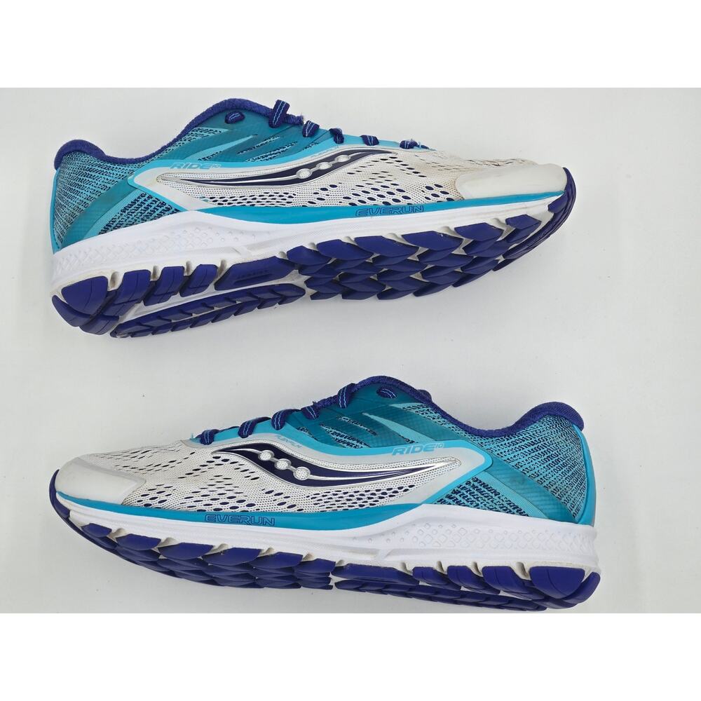 Saucony Womens Ride 10 Running Shoes White Blue Size 7.5 S10373-3 - Picture 3 of 8